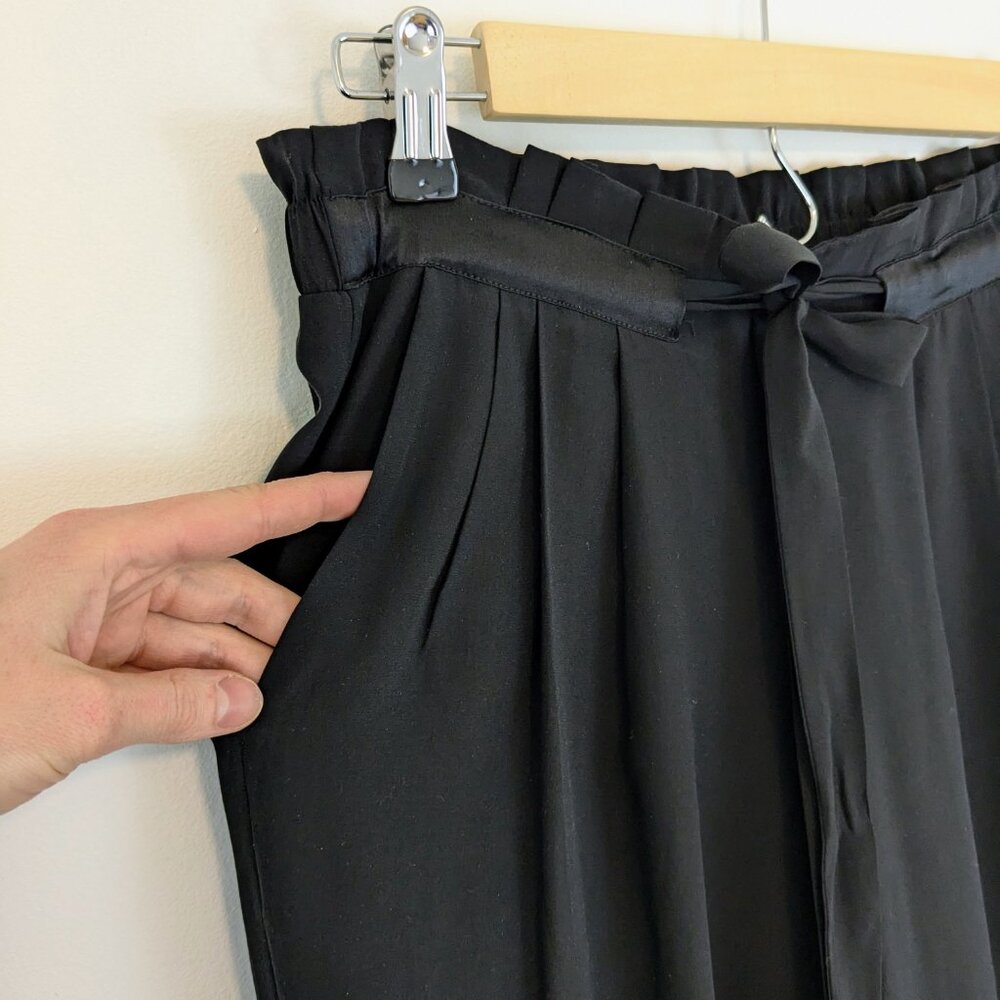 Ramy Brook Allyn Stretch Silk Cropped Pants Black - Picture 6 of 12